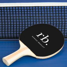 Monogram Classic Elegant Minimal Black en White Tafeltennisbatje