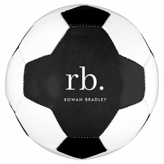 Monogram Classic Elegant Minimal Black en White Voetbal (Voorkant)