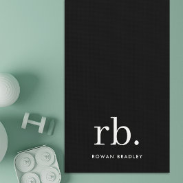 Monogram Classic Elegant Minimal Black en White Yogamat