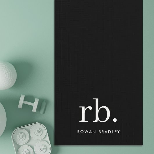 Monogram Classic Elegant Minimal Black en White Yogamat