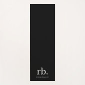 Monogram Classic Elegant Minimal Black en White Yogamat (Voorkant)