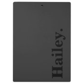 Monogram Classic Elegant Minimal Black Naam Klembord (Achterkant)