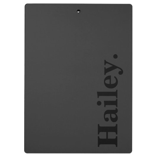 Monogram Classic Elegant Minimal Black Naam Klembord (Achterkant)