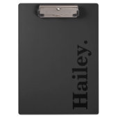 Monogram Classic Elegant Minimal Black Naam Klembord (Voorkant)