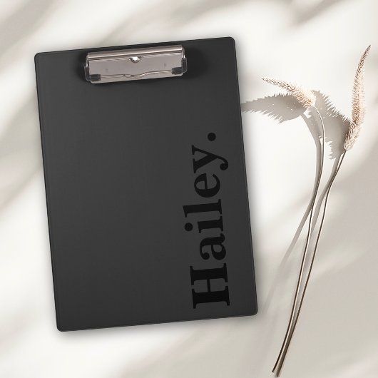 Monogram Classic Elegant Minimal Black Naam Klembord