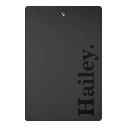 Monogram Classic Elegant Minimal Black Naam Mini Klembord (Achterkant)