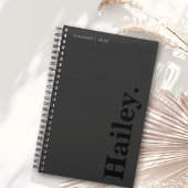 Monogram Classic Elegant Minimal Black Naam Planner