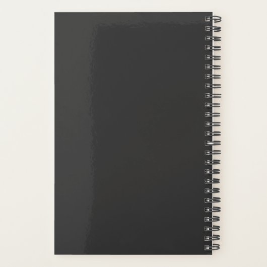 Monogram Classic Elegant Minimal Black Naam Planner (Achterkant)