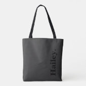 Monogram Classic Elegant Minimal Black Naam Tote Bag (Achterkant)