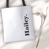 Monogram Classic Elegant Minimal Black Naam Tote Bag