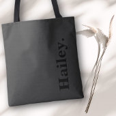 Monogram Classic Elegant Minimal Black Naam Tote Bag