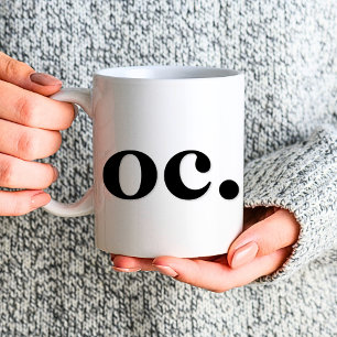 Monogram Classic Elegant Minimal Bold Zwart Wit Koffiemok