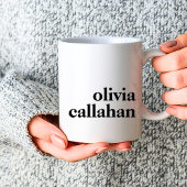 Monogram Classic Elegant Minimal Bold Zwart Wit Koffiemok