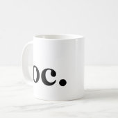 Monogram Classic Elegant Minimal Bold Zwart Wit Koffiemok (Voorkant links)