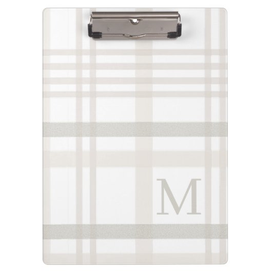 Monogram Classic Elegant Minimal Initiaal Plaid Klembord (Voorkant)