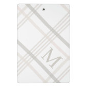 Monogram Classic Elegant Minimal Initiaal Plaid Mini Klembord (Achterkant)