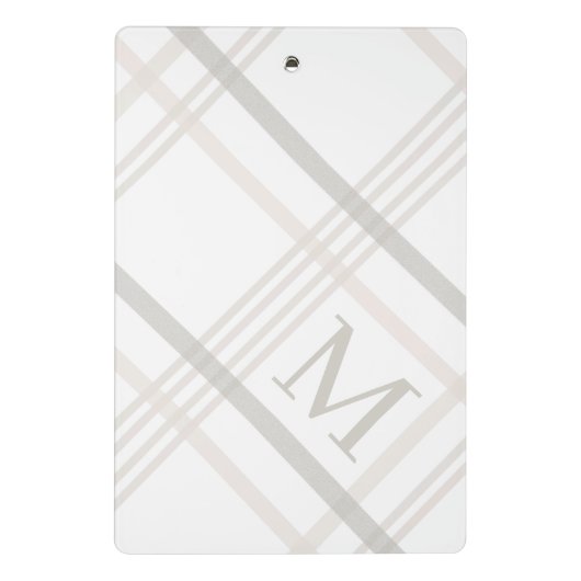 Monogram Classic Elegant Minimal Initiaal Plaid Mini Klembord (Achterkant)