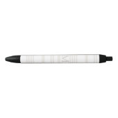 Monogram Classic Elegant Minimal Initiaal Plaid Zwarte Inkt Pen (Voorkant)