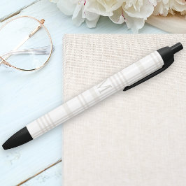 Monogram Classic Elegant Minimal Initiaal Plaid Zwarte Inkt Pen