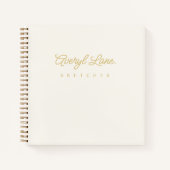 Monogram Classic Elegant Minimal Ivory Sketchbook Notitieboek (Voorkant)