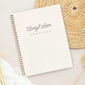 Monogram Classic Elegant Minimal Ivory Sketchbook Notitieboek