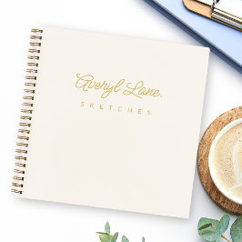 Monogram Classic Elegant Minimal Ivory Sketchbook Notitieboek