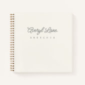 Monogram Classic Elegant Minimal Ivory Sketchbook Notitieboek (Voorkant)