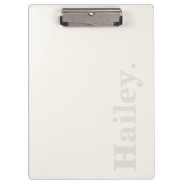 Monogram Classic Elegant Minimal Ivory White Naam Klembord (Voorkant)