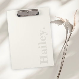 Monogram Classic Elegant Minimal Ivory White Naam Klembord