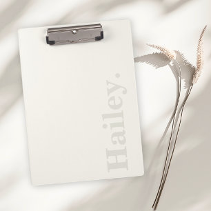 Monogram Classic Elegant Minimal Ivory White Naam Klembord