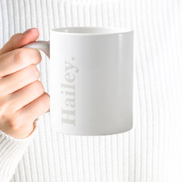 Monogram Classic Elegant Minimal Ivory White Naam Koffiemok