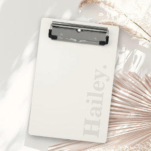 Monogram Classic Elegant Minimal Ivory White Naam Mini Klembord