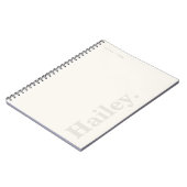 Monogram Classic Elegant Minimal Ivory White Naam Notitieboek (Linkerzijde)