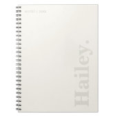 Monogram Classic Elegant Minimal Ivory White Naam Notitieboek (Voorkant)
