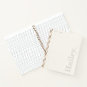 Monogram Classic Elegant Minimal Ivory White Naam Notitieboek (Binnen)