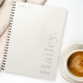 Monogram Classic Elegant Minimal Ivory White Naam Notitieboek
