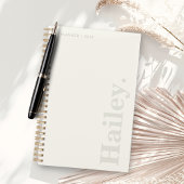 Monogram Classic Elegant Minimal Ivory White Naam Planner