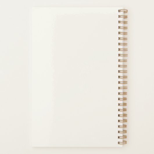 Monogram Classic Elegant Minimal Ivory White Naam Planner (Achterkant)