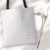 Monogram Classic Elegant Minimal Ivory White Naam Tote Bag