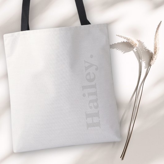 Monogram Classic Elegant Minimal Ivory White Naam Tote Bag