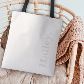 Monogram Classic Elegant Minimal Ivory White Naam Tote Bag