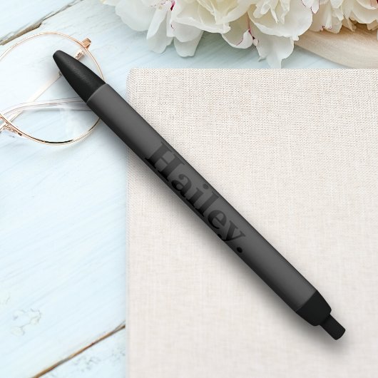 Monogram Classic Elegant Minimal Typography Naam Zwarte Inkt Pen