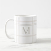 Monogram Classic Elegant Minimal White Plaid Naam Koffiemok (Links)