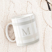 Monogram Classic Elegant Minimal White Plaid Naam Koffiemok