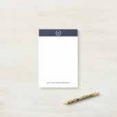 Monogram Classic Elegant Name Post-it® notes (Op bureau)