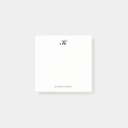 Monogram Classic Elegant Post-it Notes (Voorkant)