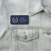 Monogram Classic Elegant Professional Blue Naamplaatje (In situ)