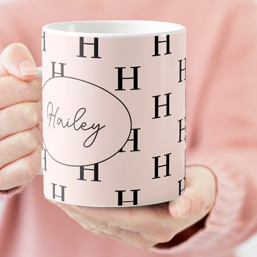 Monogram Classic Elegant Schattige Script Naam Koffiemok