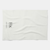 Monogram Classic Elegant Simple Minimalist Ivory Theedoek (Horizontaal)