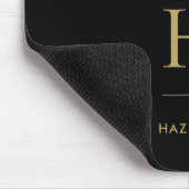 Monogram Classic Elegant Zwart Goud Initialen Muismat (Hoek)
